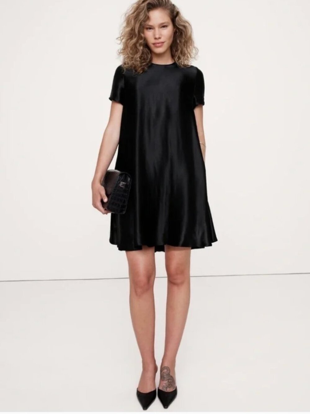 Banana Republic Navy Blue Mini Dress Satin